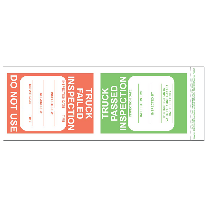 Fork Lift Truck Pre-Use Visual Inspection Checklist (Pad of 30)