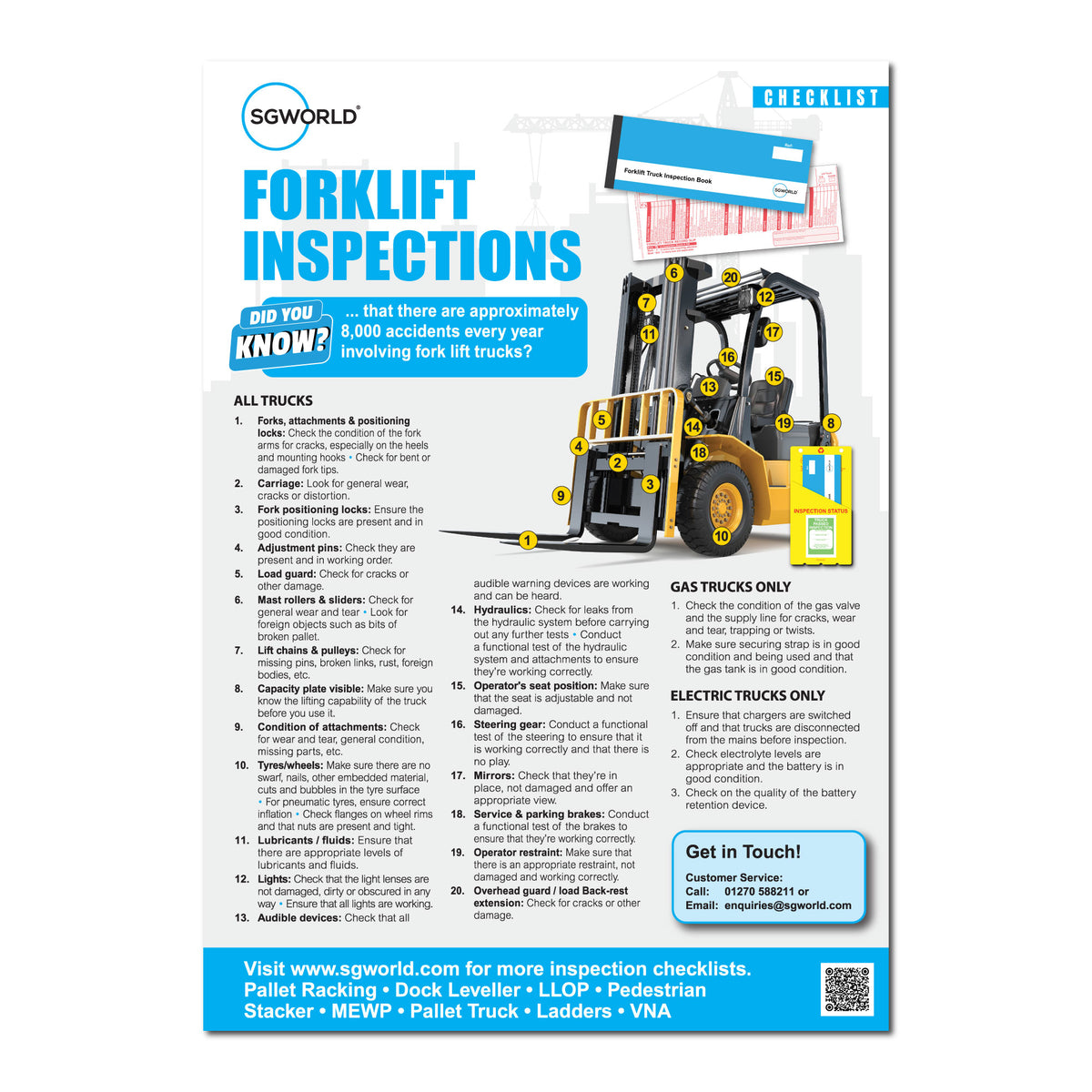 Machine Inspection Poster Forklift Truck Inspections Poster — SG World