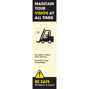 Forklift Truck Safety: 'Maintain Your Vision At All Times' Pallet Rack-End Banner