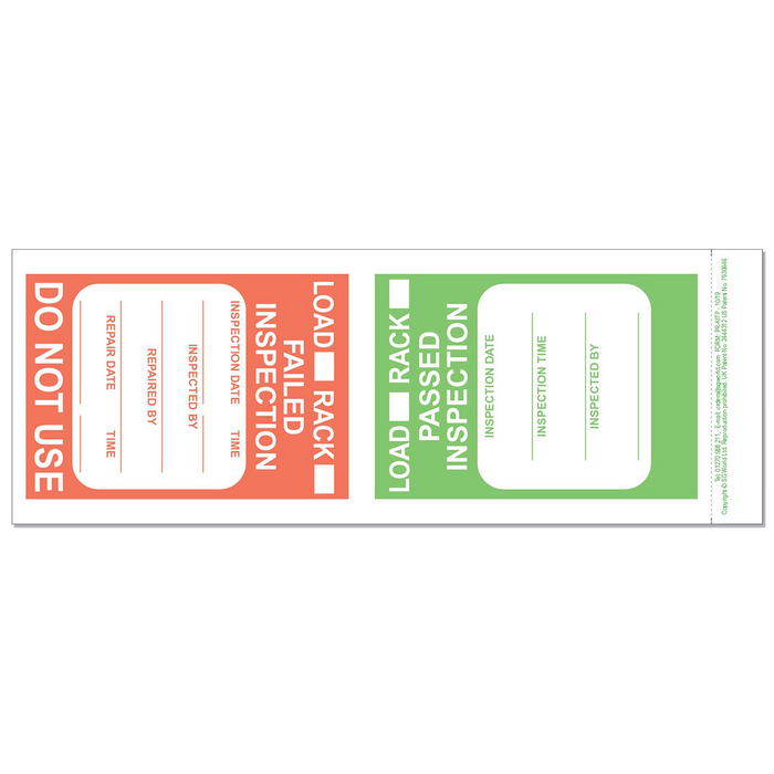 Pallet Racking Pre-Use Visual Inspection Checklist System (Pad of 30)
