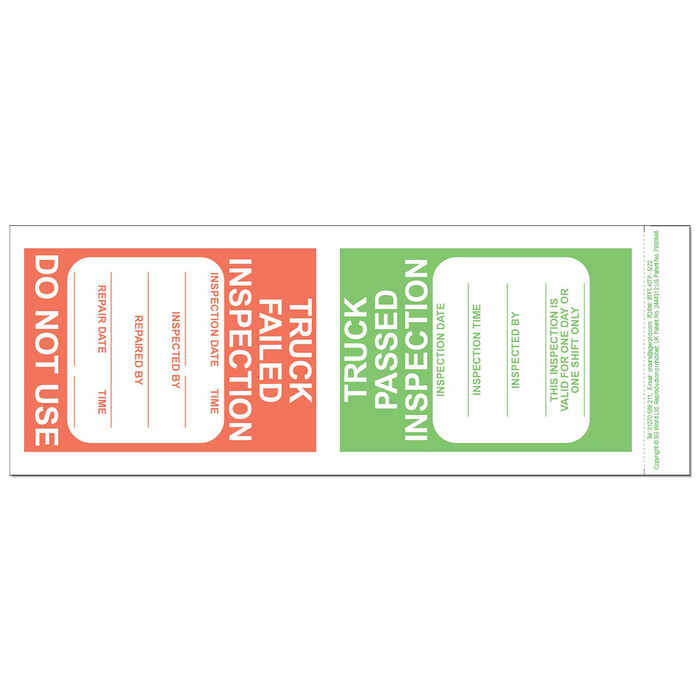 Rough Terrain Fork Lift Truck Pre-Use Visual Inspection Checklist (Pad of 30)