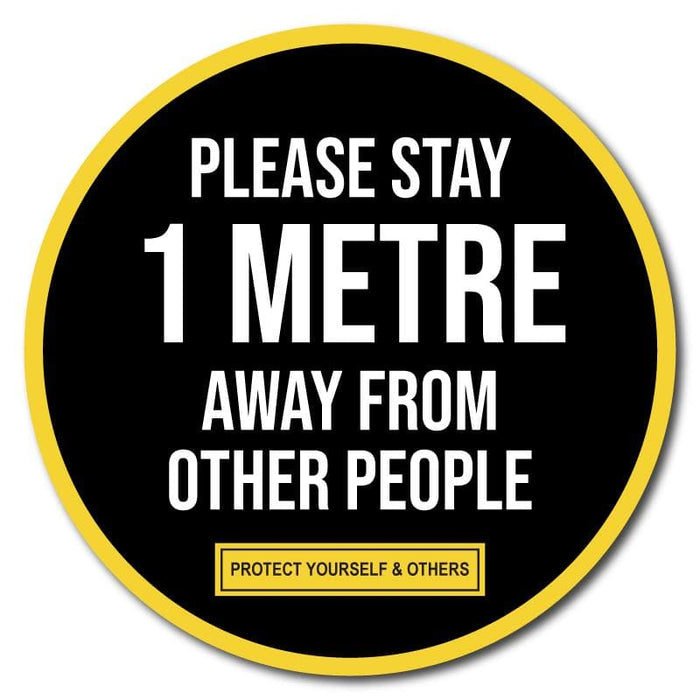 Please Stay 1 Metre Away From Other People, Indoor Floor Sticker 300mm (Pack of 5) - | SG World