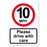 10 MPH Awareness Safety Sign