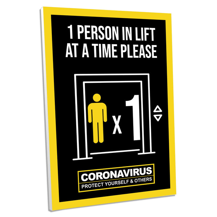 1 Person In Lift, Foamex Sign (Pack of 5) SG World