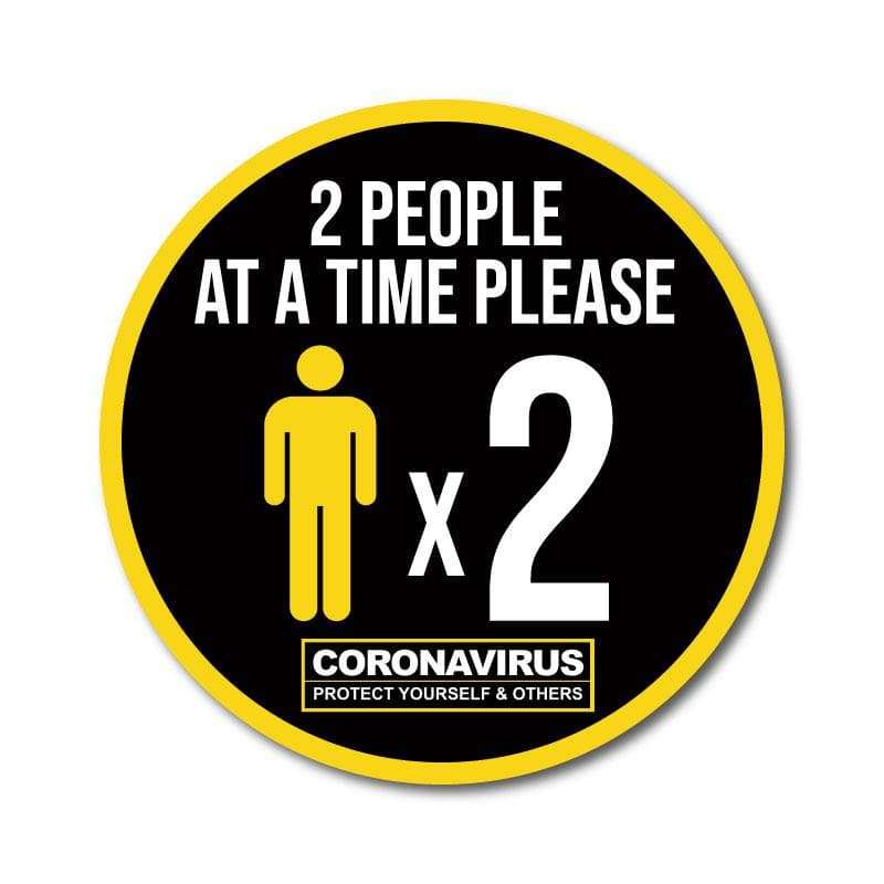 Two People at a Time Vinyl Circular Sticker, 10 pack – 105mm and 300mm - | SG World