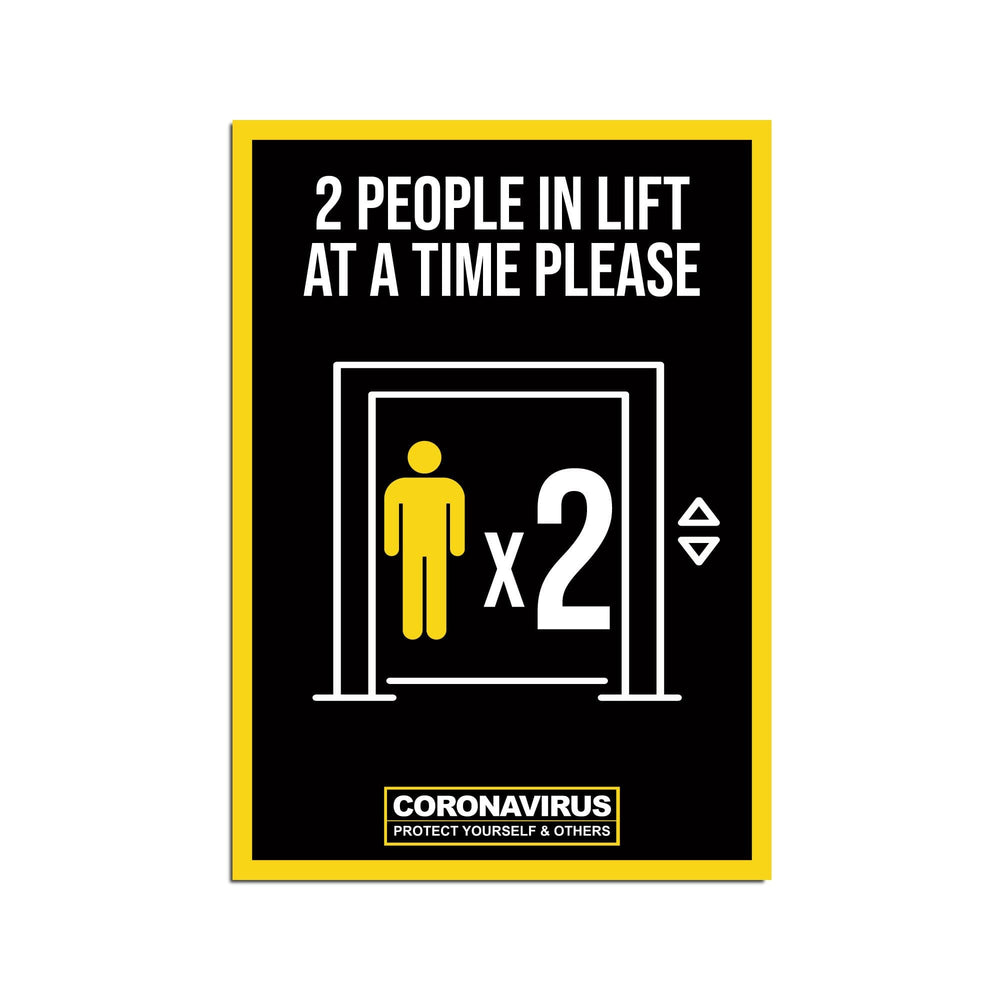 2 People Lift Poster For Offices, Shops, Restaurants & Hotels (Pack of 5) - | SG World