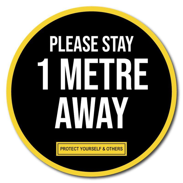Please Stay 1 Metre Away, Indoor Floor Sticker 300mm (Pack of 5) - | SG World