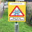 Triangle Ice Warning Flashing LED Safety Sign (BB1)  - add your logo