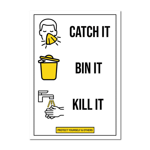 Catch It, Bin It, Kill It, Window Signs For Shops, Pubs, Restaurants & Hotels - | SG World