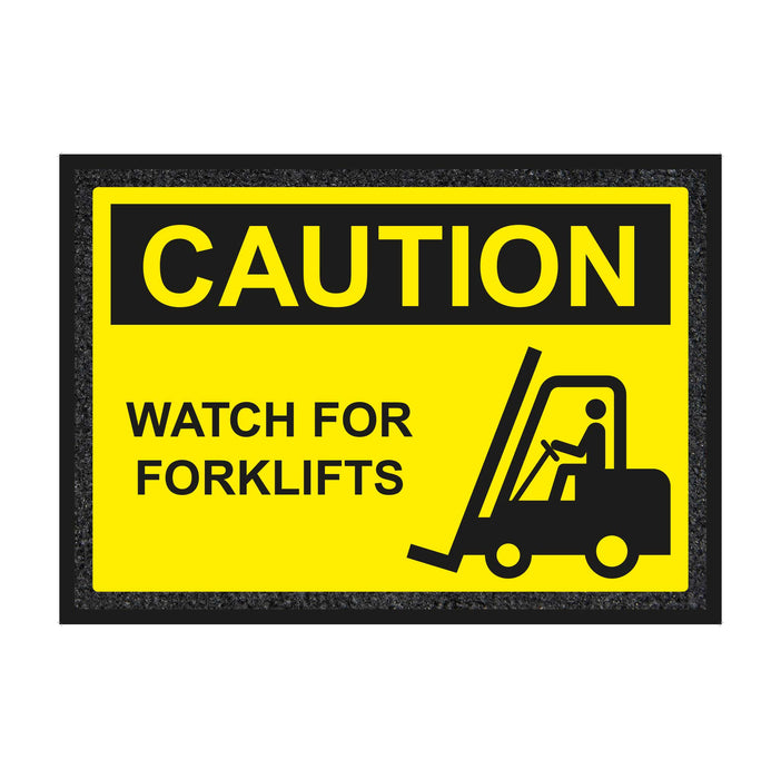 Caution Forklifts Safety Mat 850mm x 1200mm