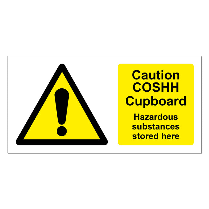 Caution COSHH Cupboard Safety Sign