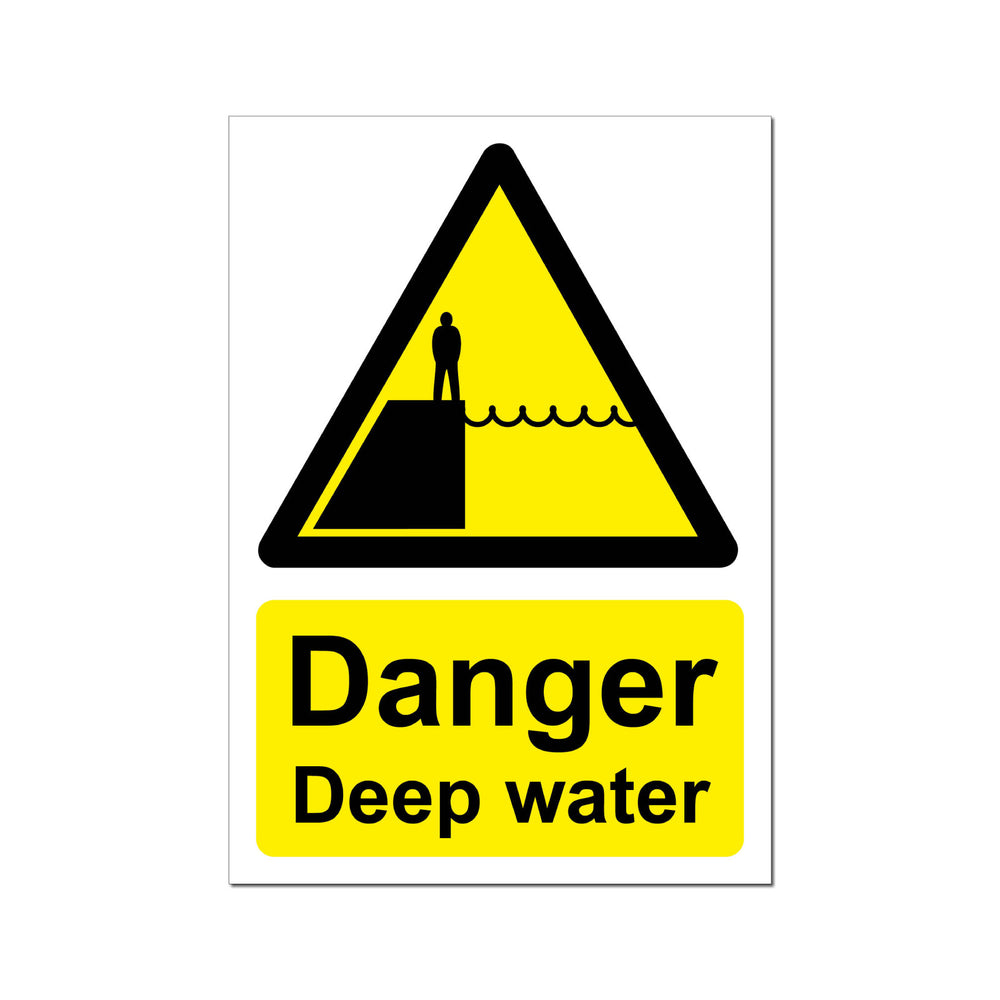 Caution Deep Water Safety Sign