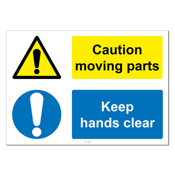Caution Moving Parts, Keep Hands Clear Safety Sign