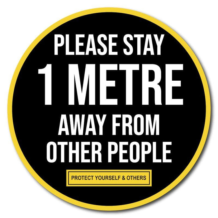 Please Stay 1 Metre Away From Other People, Indoor Floor Sticker, 60cm Diameter - | SG World
