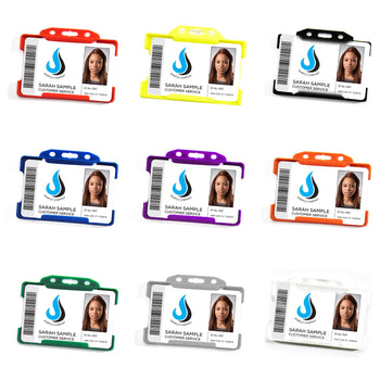 Coloured Plastic Landscape ID Card Holder (Packs of 10)