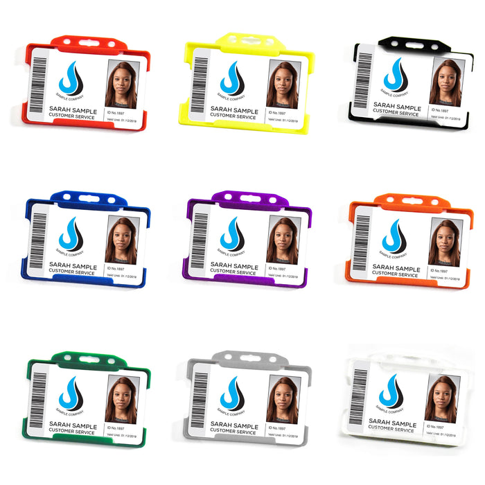 Coloured Plastic Landscape ID Card Holder (Packs of 10)