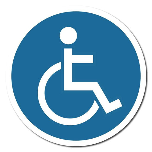 Blue Disabled Symbol, Indoor Floor Sticker 300mm (Pack of 5) - | SG World