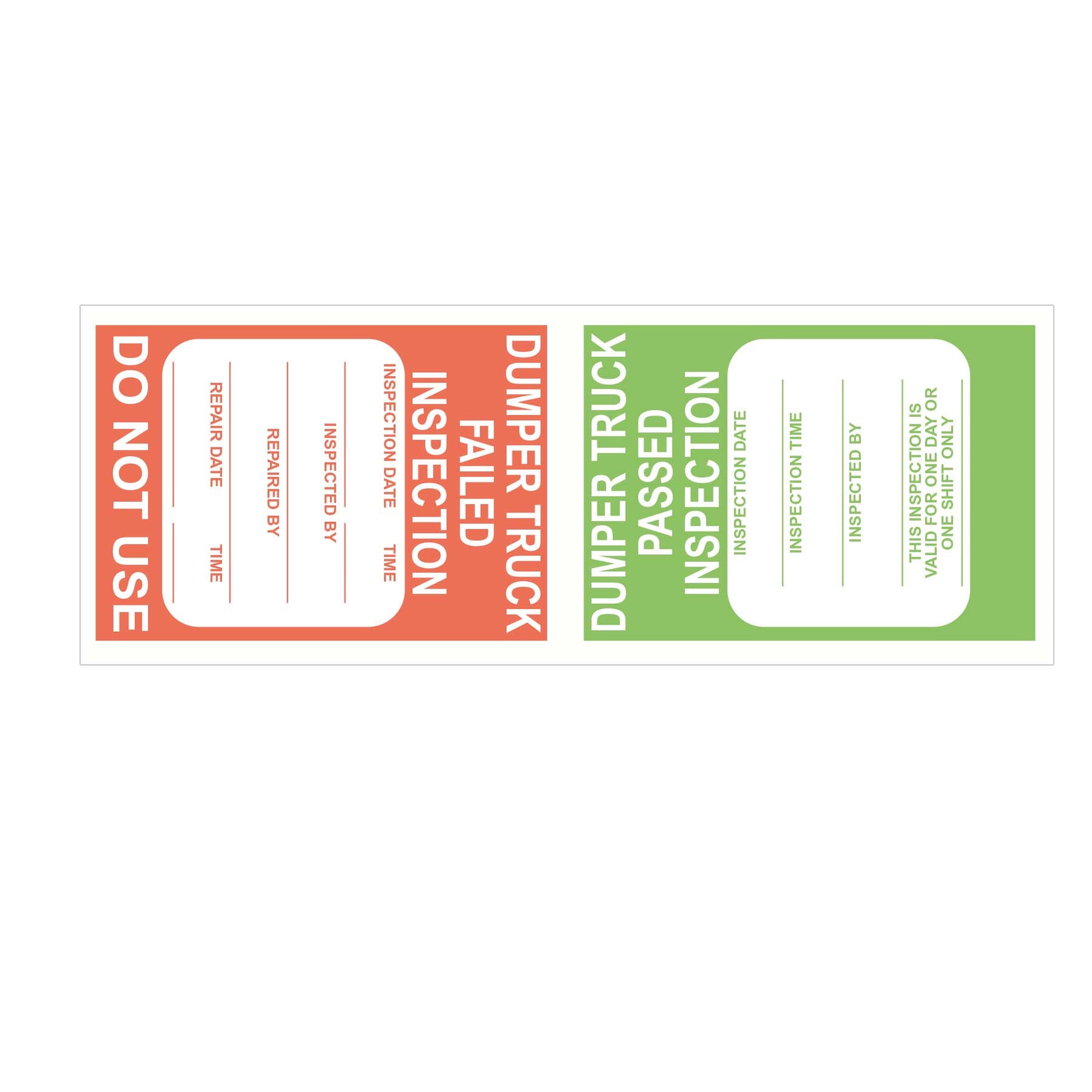 Dumper Truck Pre-Use Visual Inspection Checklist (Pad of 30) — SG World