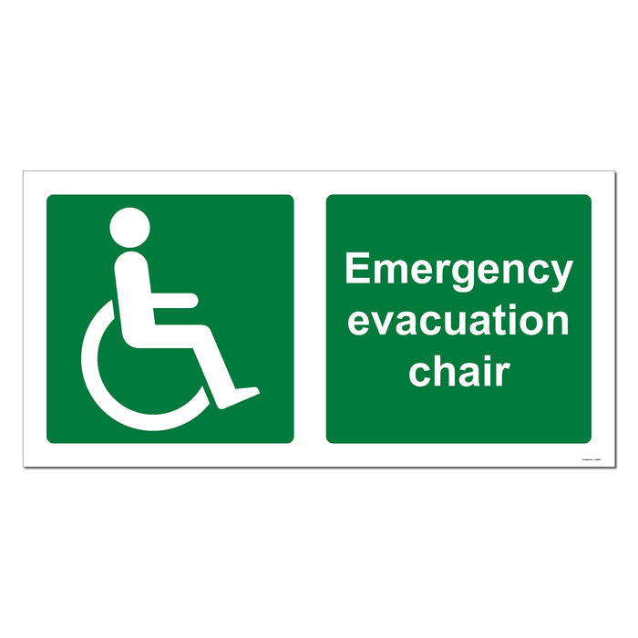 Emergency Evacuation Chair Safety Sign