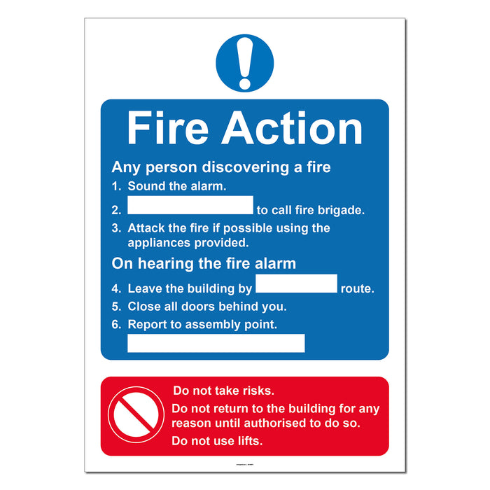 Fire Action Notice Safety Sign