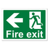 Vsafety Notausgang-Schild – Feueralarm-Pfeil Links, 300x100 Mm, 3 Stück, Selbstklebend, EN ISO 7010