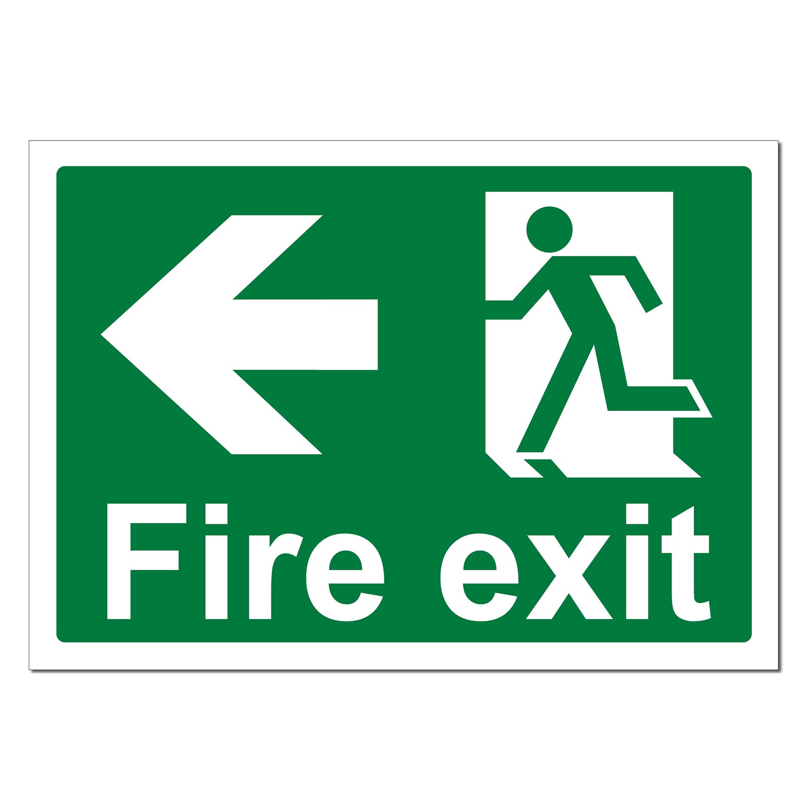 Fire Exit, Man and Arrow, Left Safety Sign | SG World