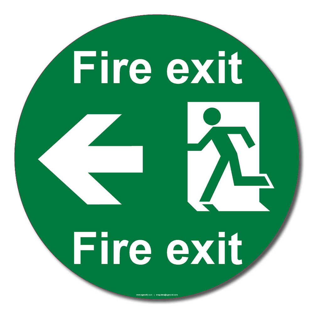 Fire Exit Left Arrow Floor Safety Sign