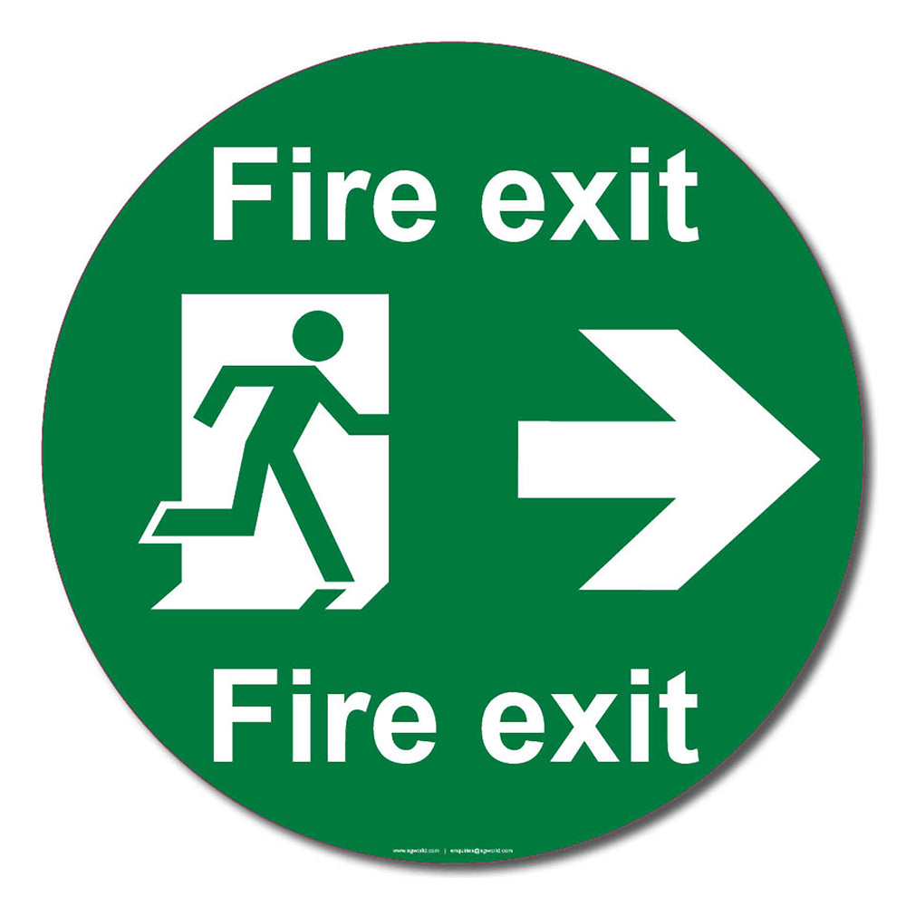 Fire Exit Right Arrow Floor Safety Sign