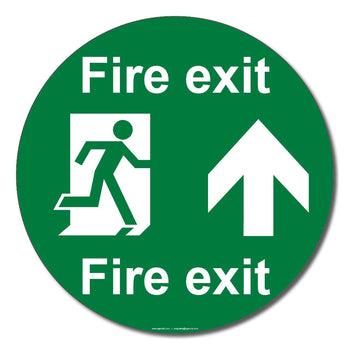 Fire Exit Up Arrow Floor Safety Sign