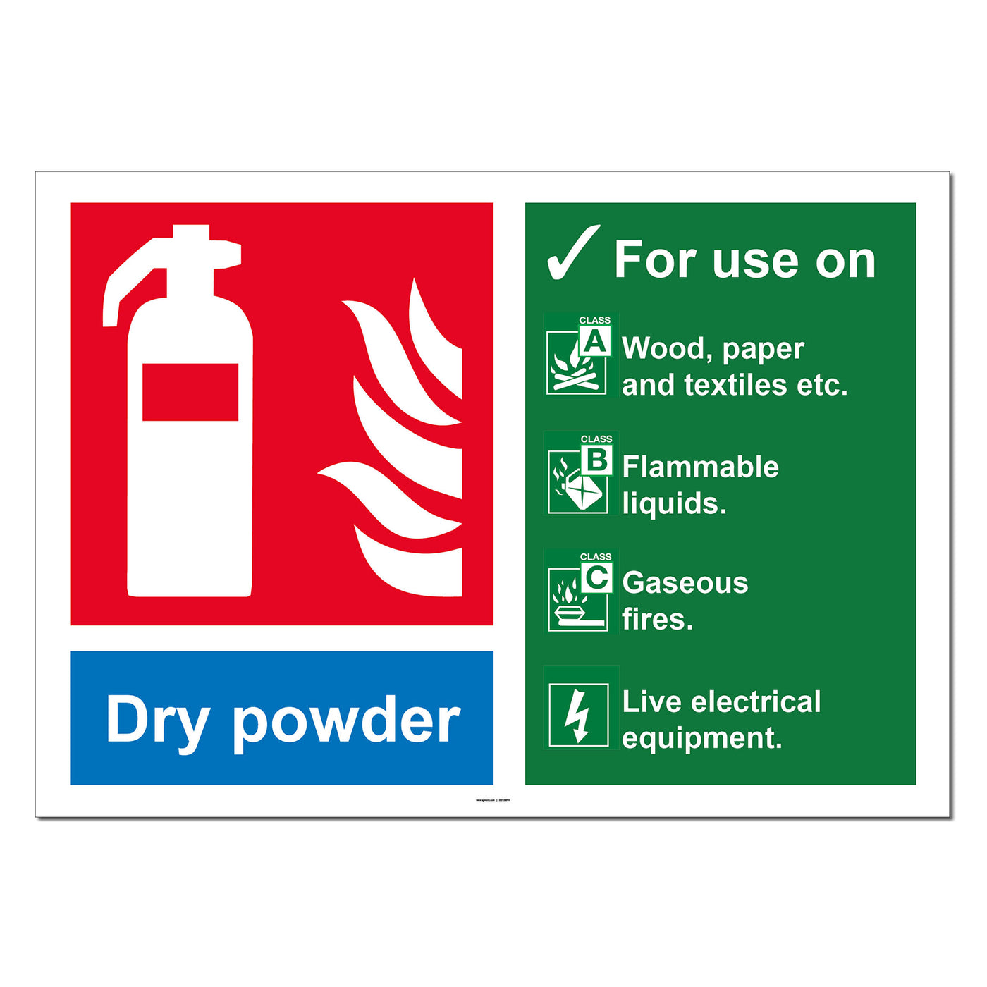 Dry Powder Fire Extinguisher Safety Sign | SG World