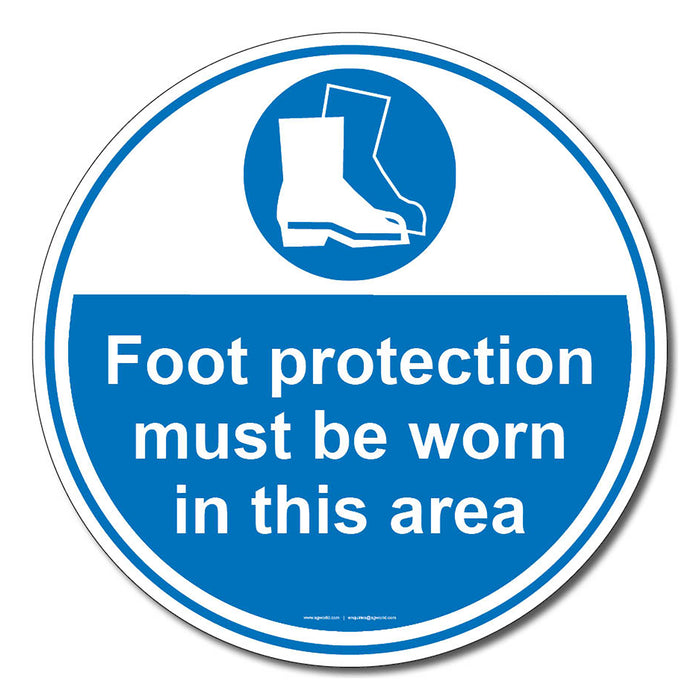 Foot Protection Must Be Worn In This Area Floor Safety Sign