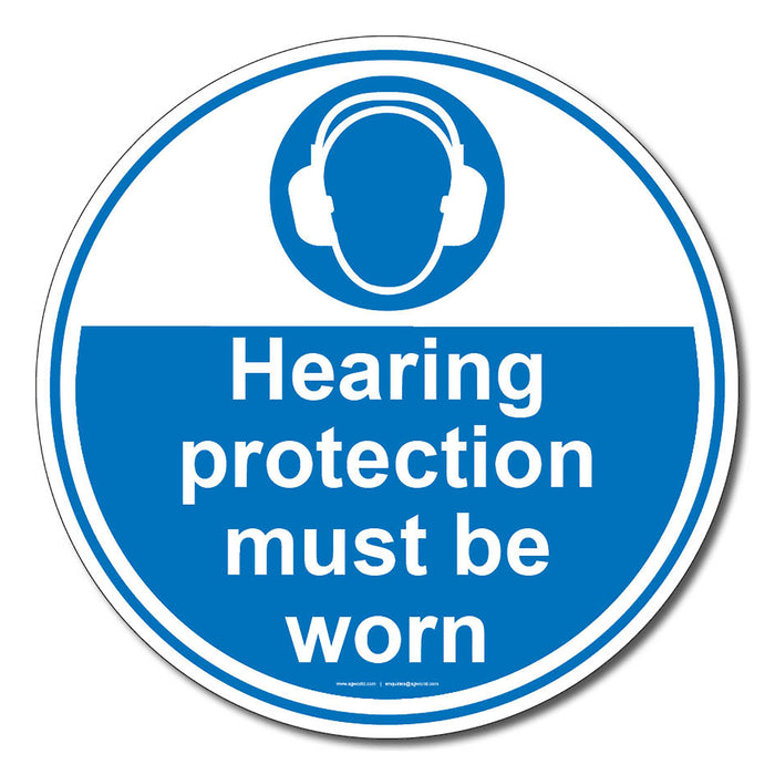 Hearing Protection Must Be Worn In This Area Floor Safety Sign
