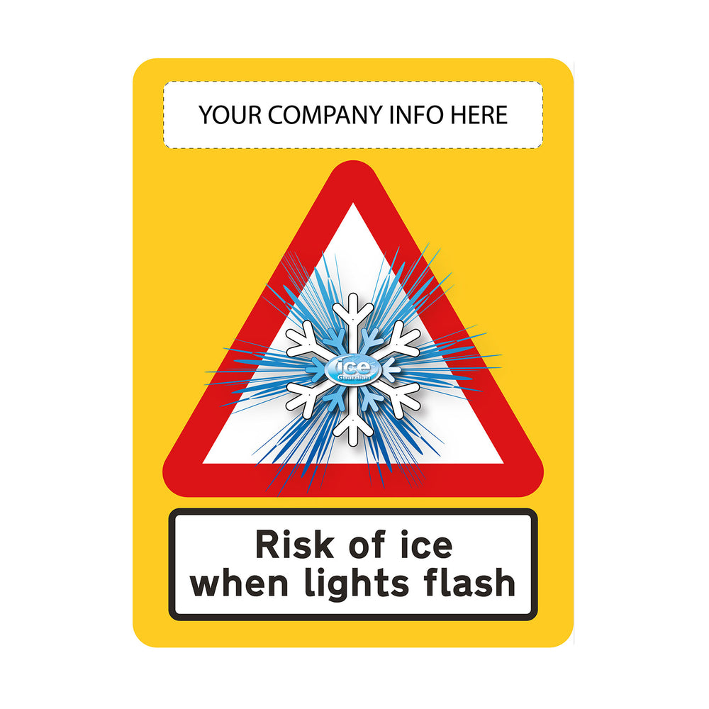 Triangle Ice Warning Flashing LED Safety Sign (BB1)  - add your logo