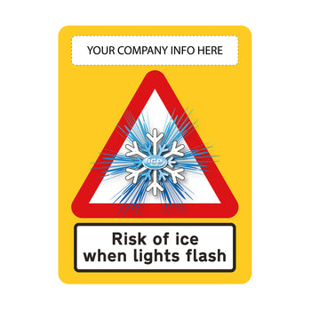 Triangle Ice Warning Flashing LED Safety Sign (BB1) - add your logo