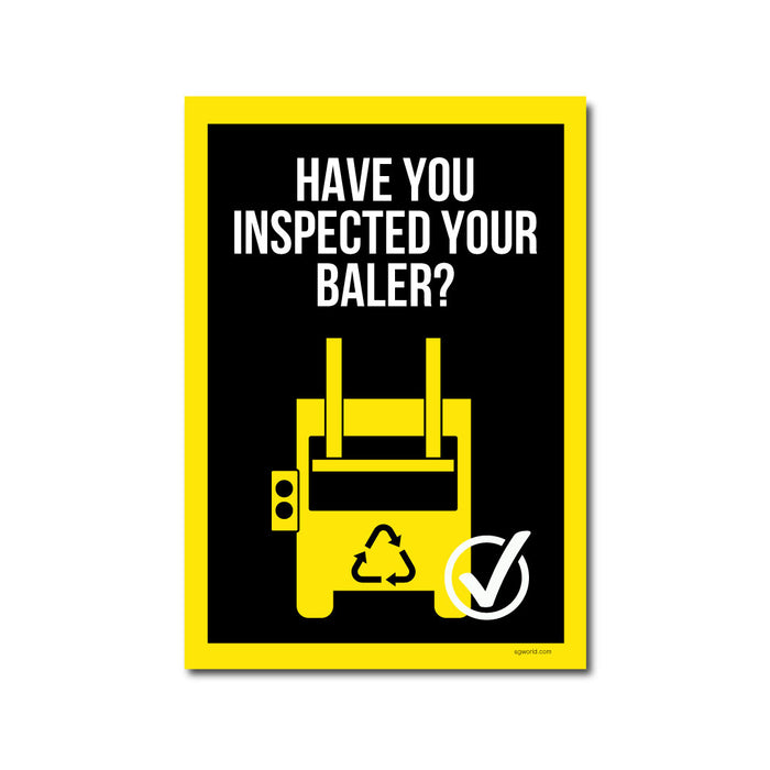 Have You Remembered to Inspect Your Baler? Vinyl Circular Sticker, 5 pack – 105mm and 300mm