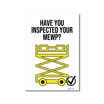 Have You Remembered to Inspect Your MEWP? Static Cling Window Sign - Pack of 5