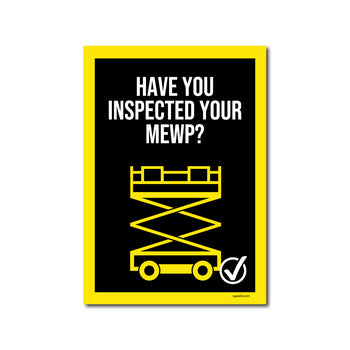 Have You Remembered to Inspect Your MEWP? Self-Adhesive Sticker - Pack of 5