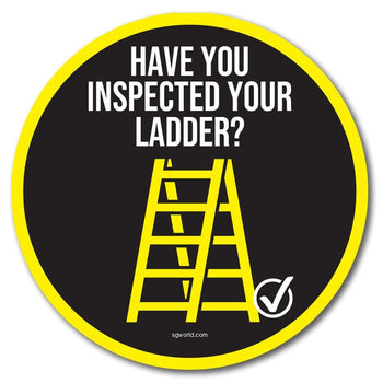 Have You Remembered to Inspect Your Ladder? Vinyl Circular Sticker, 5 pack – 105mm and 300mm - | SG World