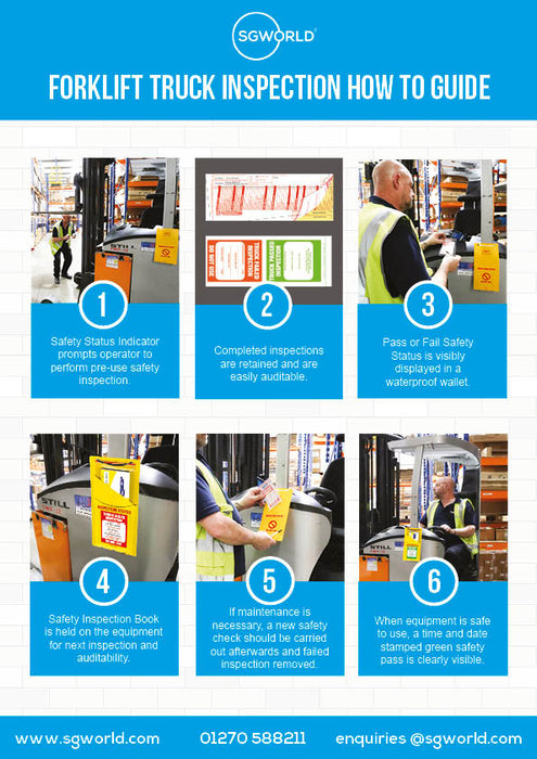 Fork Lift Truck Pre-Use Visual Inspection Checklist (Pad of 30)