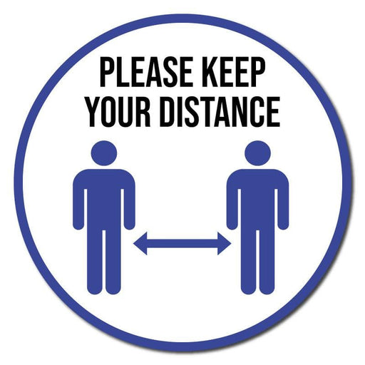 Please Keep Your Distance, Indoor Circle Floor Signage, 60cm Diameter - | SG World