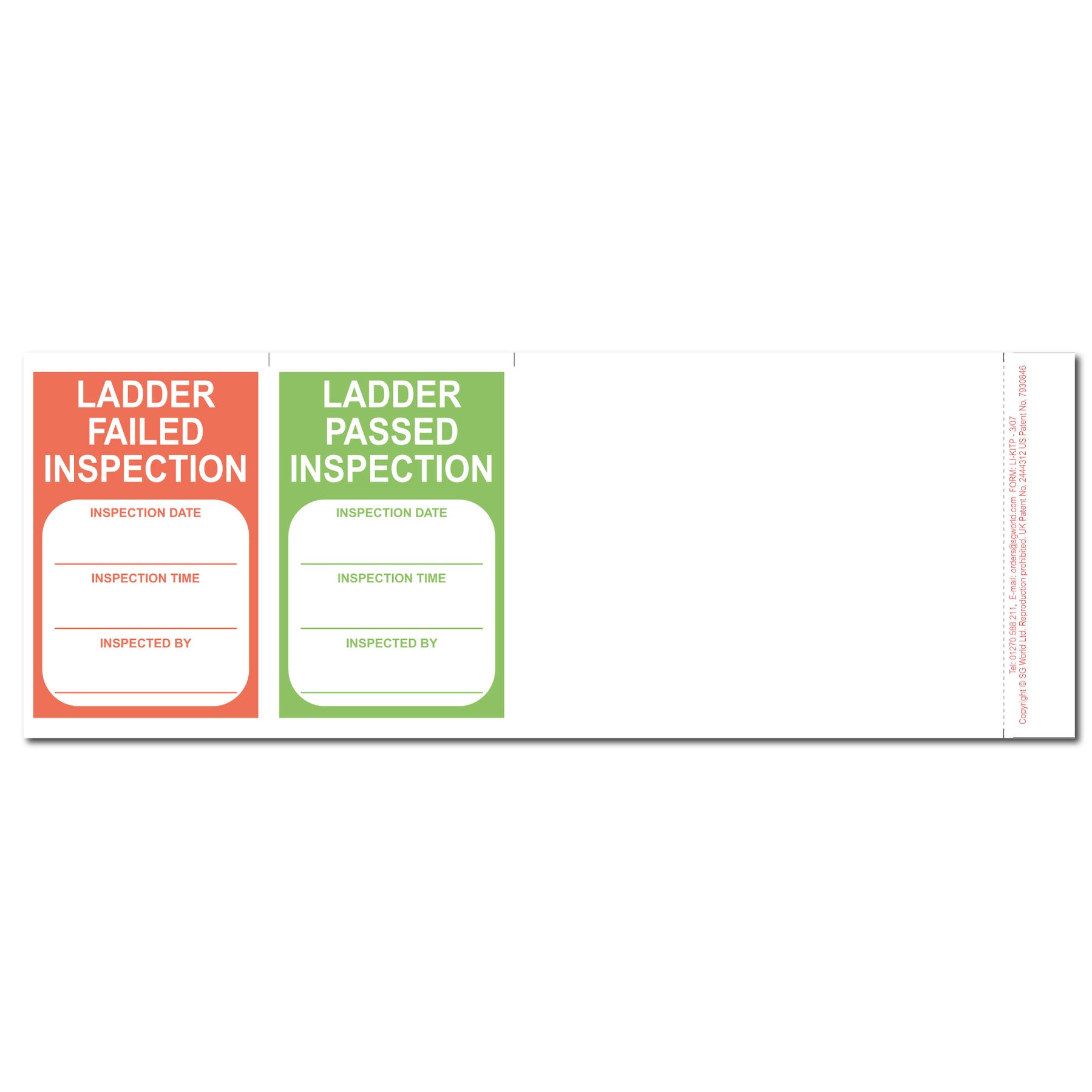 Ladder Pre-Use Visual Inspection Checklist (Pad of 30) | SG World