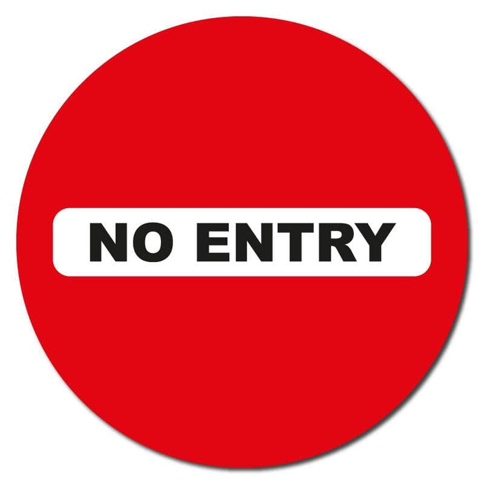No Entry, Social Distancing Circular Floor Signage, Outdoor/Heavy Duty Usage - 60cm Diameter - | SG World