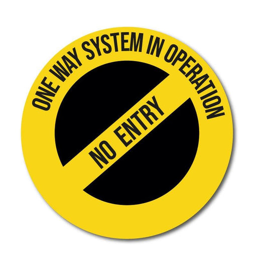 No Entry One Way Only Vinyl Circular Sticker, 10 pack – 105mm and 300mm - | SG World
