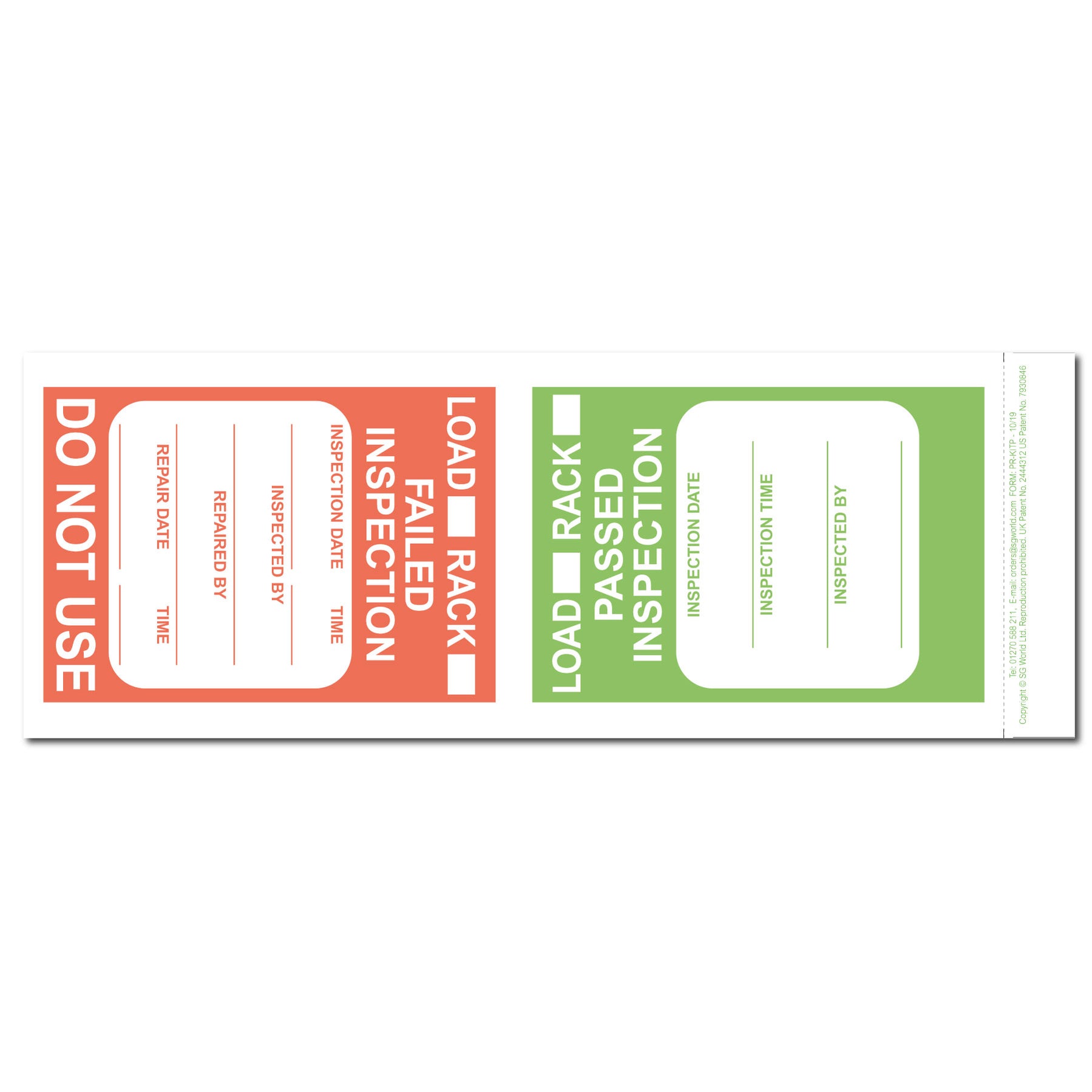 Pallet Racking Pre-Use Visual Inspection Checklist System (Pad of 30 ...