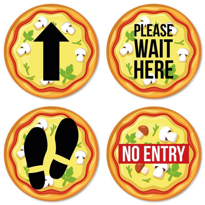 Pizza Indoor Hospitality Floor Signage, Various Messages Available (Pack of 5) - | SG World