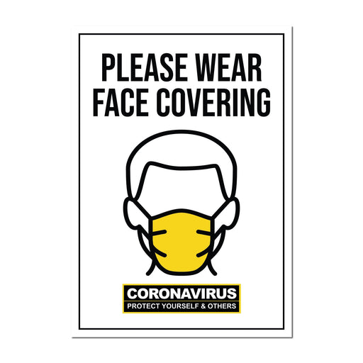 Please Wear Face Covering, Static Cling Window Signs For Shops - | SG World