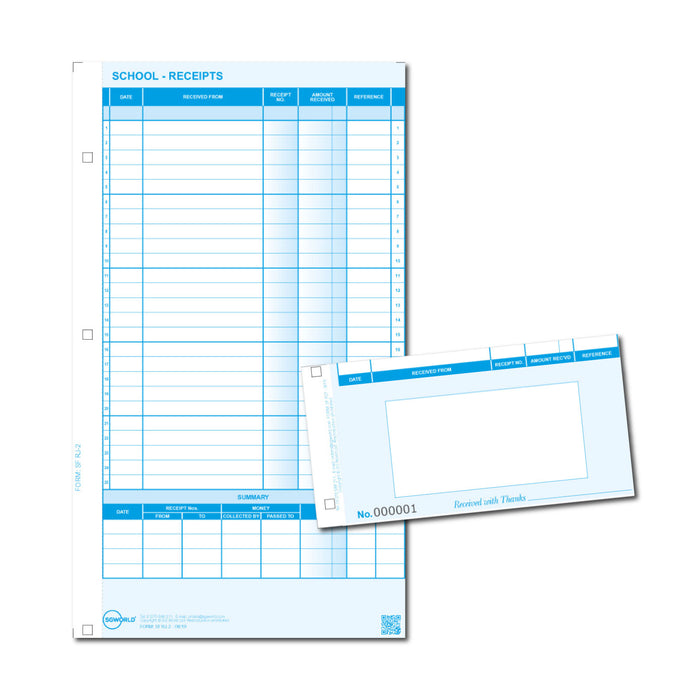 School Receipt Pad (Packs of 5) Inside Pages | SG World