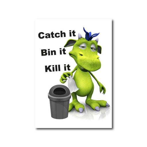 Catch It, Bin It, Kill It, Window Signs For Schools & Education - | SG World