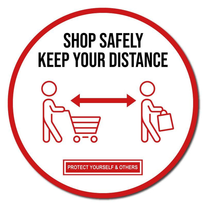Shop Safely Keep Your Distance, Carpet Stickers - | SG World