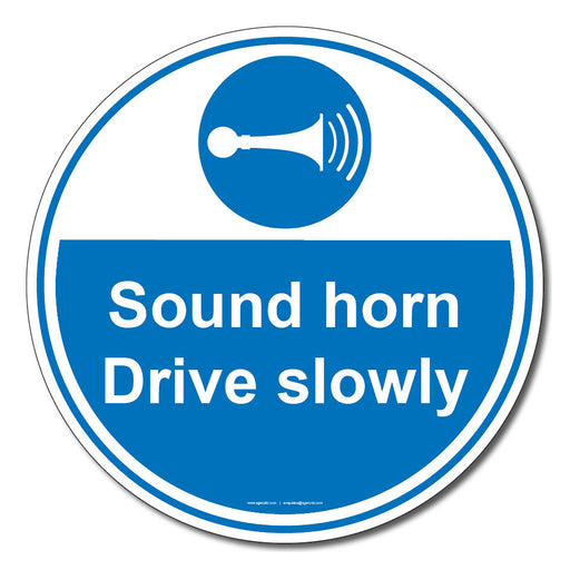 Sound Horn Drive Slowly Floor Safety Sign